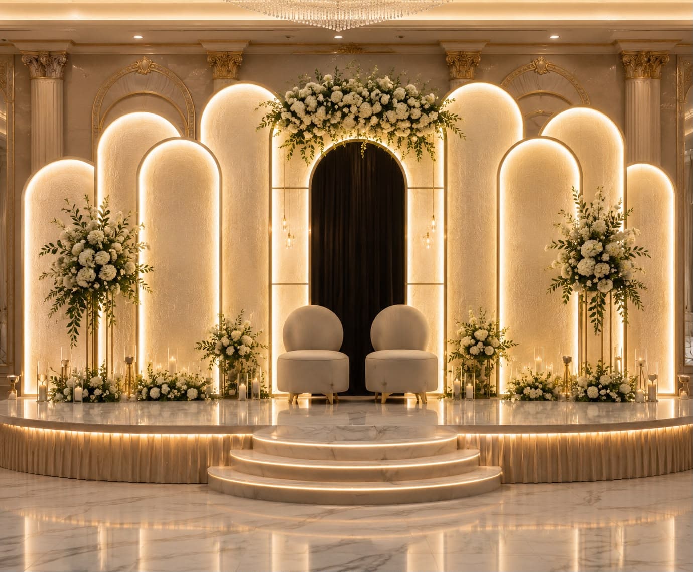 Dim romantic venue backdrop